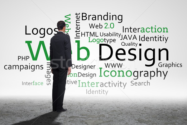 összetett kép üzletember hát kamerába web design Stock fotó © wavebreak_media