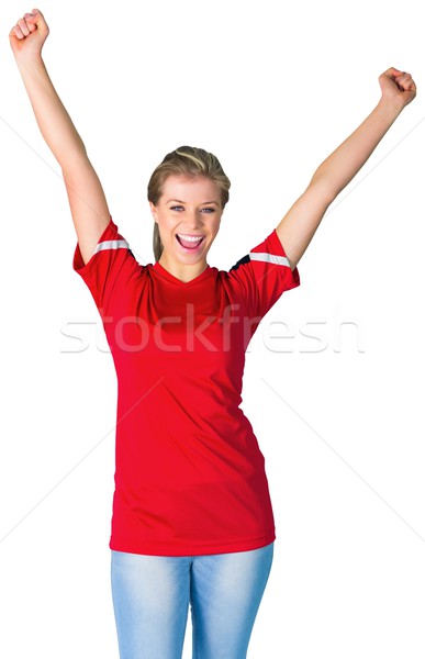 Cheering football fan in red Stock photo © wavebreak_media