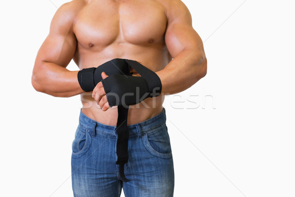 Muskularny człowiek bandaż strony Zdjęcia stock © wavebreak_media