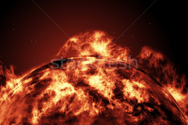 Groß Feuer Ball Sonne Erde digital Stock foto © wavebreak_media