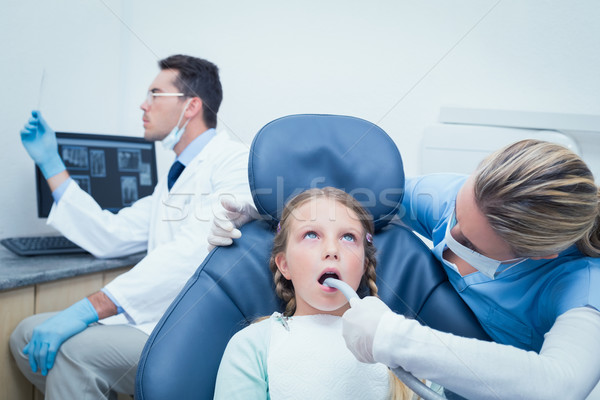 Foto stock: Feminino · dentista · meninas · dentes · dentistas