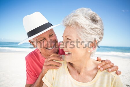 Portrait of smiling mother and daughter standing against clear sky Stock photo © wavebreak_media