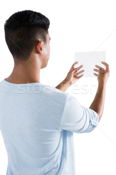 Man using glass digital tablet Stock photo © wavebreak_media