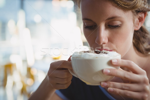 Close-up of woman drinking coffee Stock photo © wavebreak_media