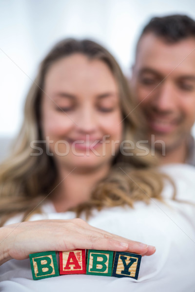 Pregnant woman with baby cubes Stock photo © wavebreak_media