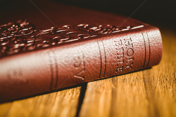 Biblii drewniany stół modlitwy cień święty Zdjęcia stock © wavebreak_media
