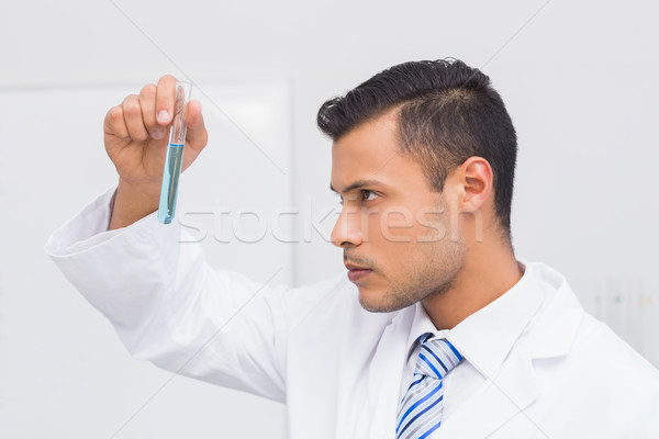 Focus scientist looking at blue precipitate  Stock photo © wavebreak_media