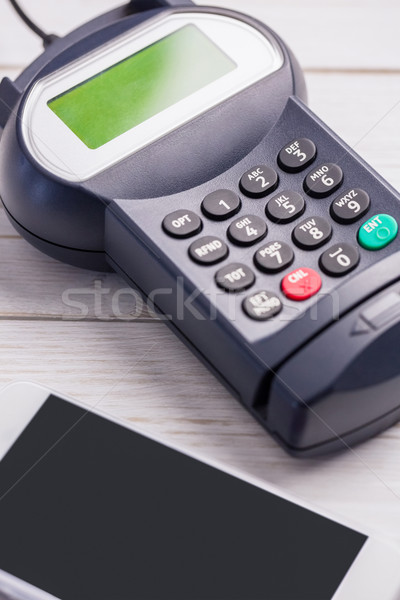 Overhead of pin terminal and smartphone Stock photo © wavebreak_media
