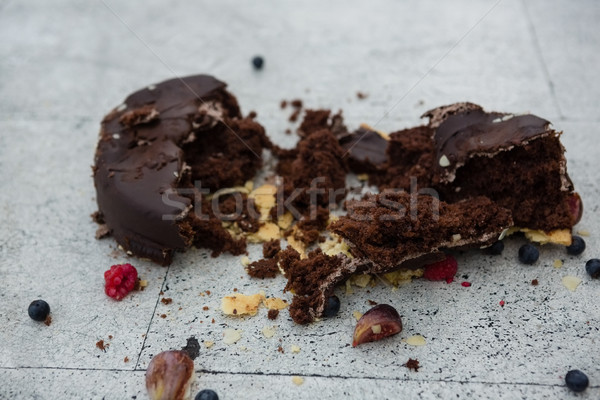 Close up of fallen chocolate cake on floor Stock photo © wavebreak_media