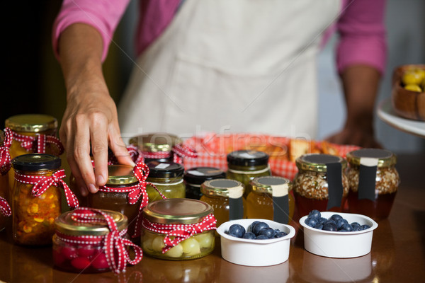 Personeel jar counter markt business vrouw Stockfoto © wavebreak_media