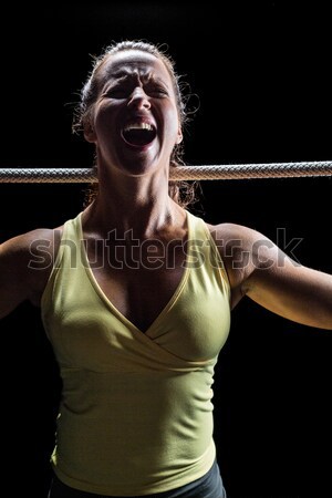 Androgynous man posing against grey background Stock photo © wavebreak_media