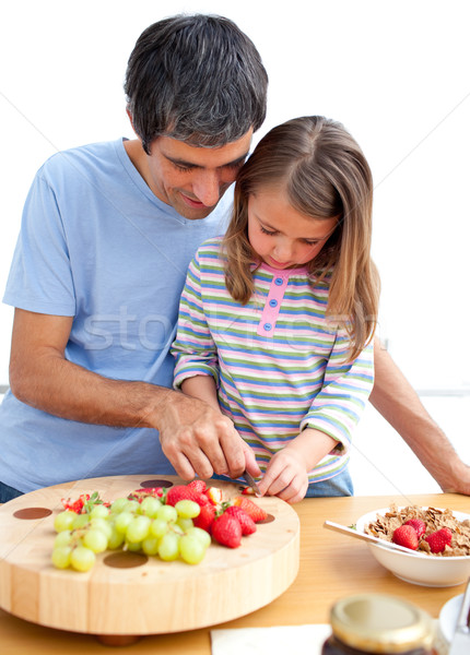 Padre figlia colazione famiglia salute bellezza Foto d'archivio © wavebreak_media