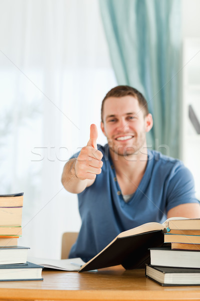 Male student found the right answer Stock photo © wavebreak_media