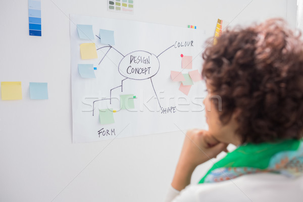 Stock photo: Designer watching white board