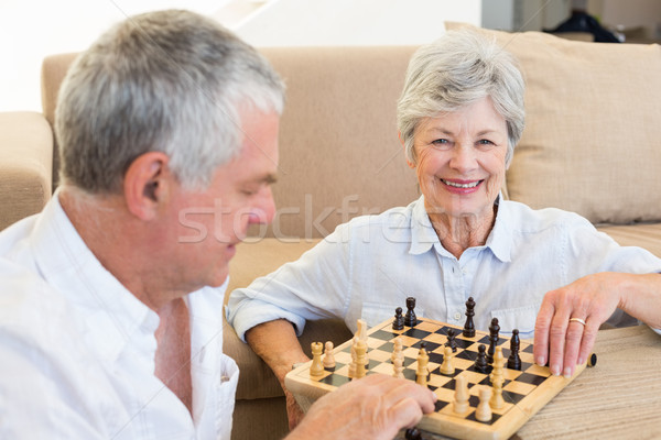 Sitzung Stock spielen Schach home Stock foto © wavebreak_media