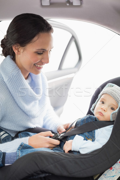 Mutter Baby Auto Sitz Straße Porträt Stock foto © wavebreak_media