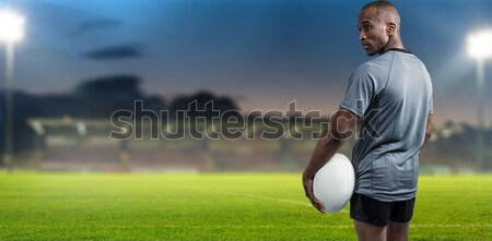 Stock photo: Low angle view of player getting ready to kick for goal