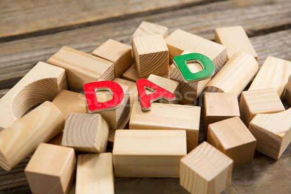 High angle view of dad text on wooden blocks Stock photo © wavebreak_media