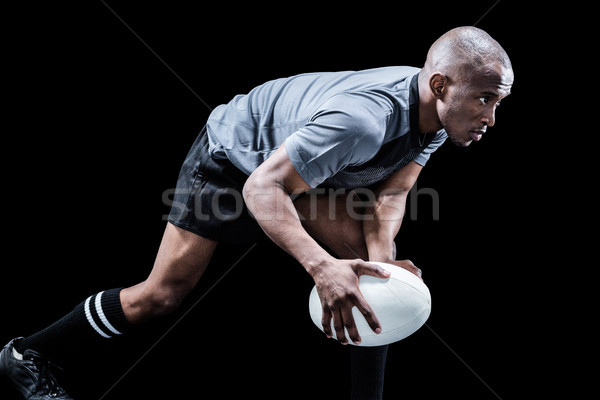 Imagine de stoc: Atlet · joc · Rugby · negru