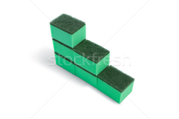 High angle view of cleaning sponge arranged in stack Stock photo © wavebreak_media