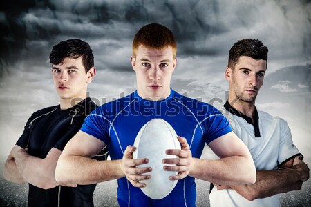 Afbeelding taai rugby spelers lineair Stockfoto © wavebreak_media