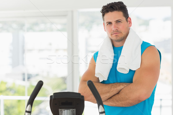 Serious young man working out at spinning class Stock photo © wavebreak_media