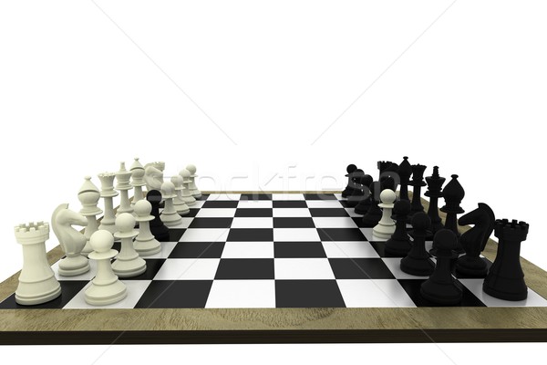 Black and white chess pawns defecting Stock photo © wavebreak_media