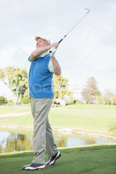 Golfçü atış gülen golf sahası Stok fotoğraf © wavebreak_media