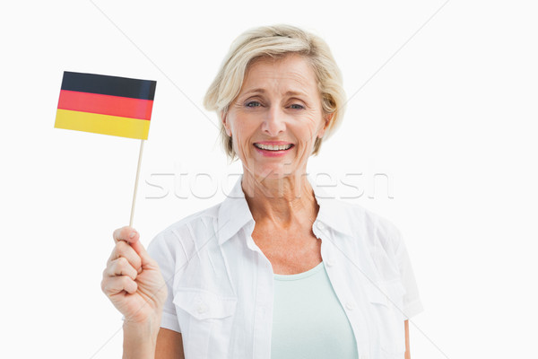 Gelukkig rijpe vrouw vlag witte vrouwelijke Stockfoto © wavebreak_media