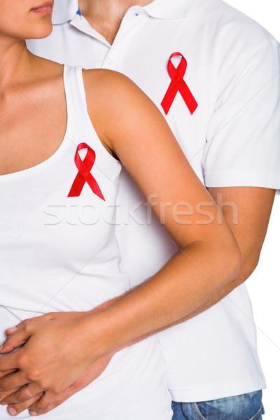 Pár AIDS tudatosság együtt fehér szeretet Stock fotó © wavebreak_media