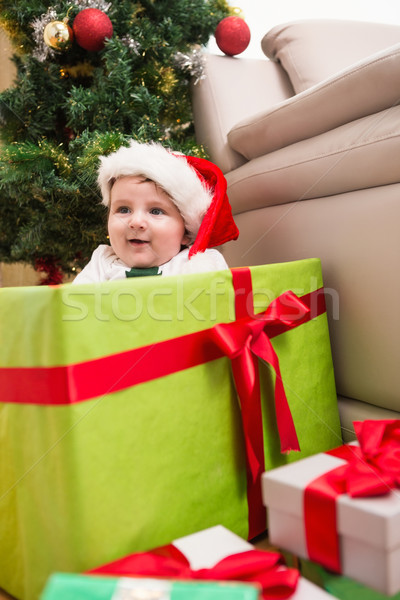 Cute Baby Junge groß Weihnachten vorliegenden Stock foto © wavebreak_media