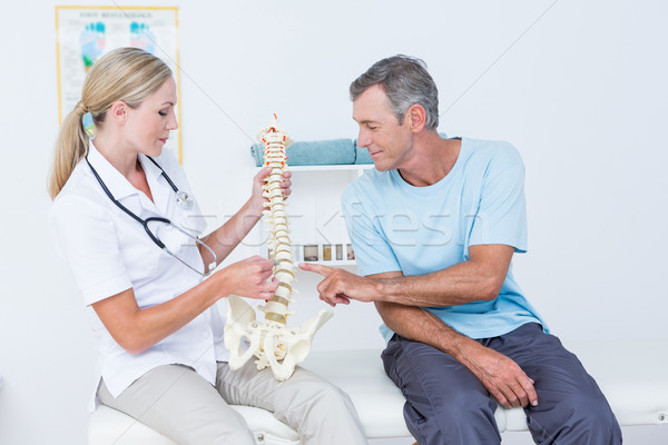 Doctor showing anatomical spine to her patient  Stock photo © wavebreak_media