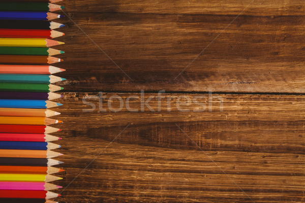 [[stock_photo]]: Couleur · crayons · table · espace · de · copie · coup · studio