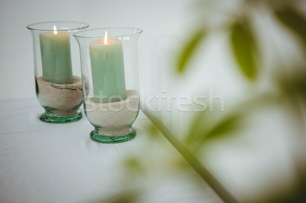 Vue bougies table maison beauté espace [[stock_photo]] © wavebreak_media