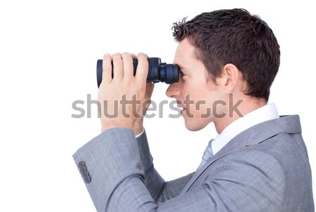 Visionary businessman looking through binoculars  Stock photo © wavebreak_media