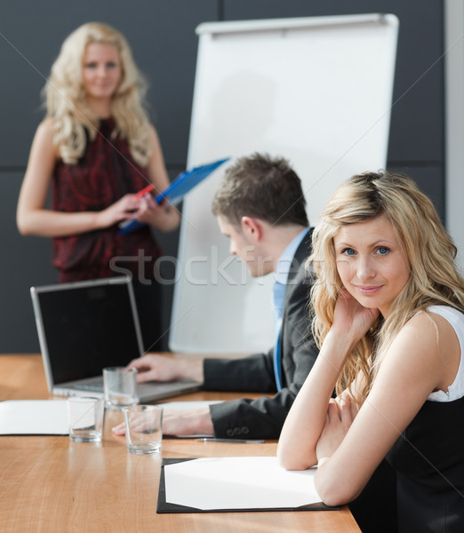 Femme affaires travail d'équipe réunion ordinateur [[stock_photo]] © wavebreak_media