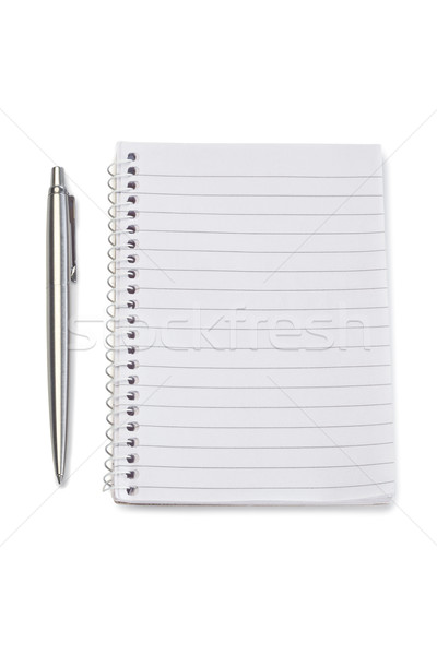 Notebook and silver pen on a white background Stock photo © wavebreak_media