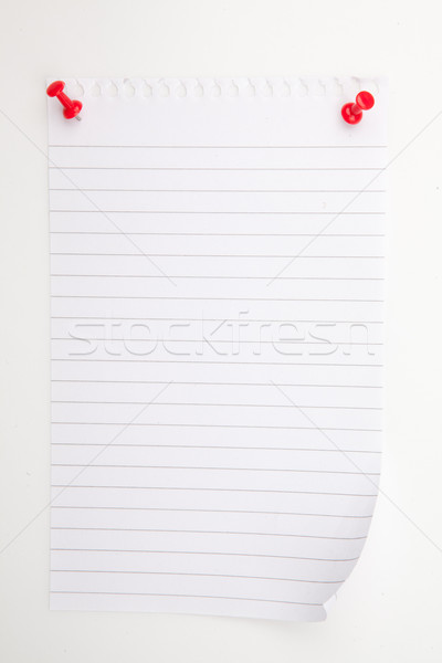 Blank paper with red pushpin against a white background Stock photo © wavebreak_media