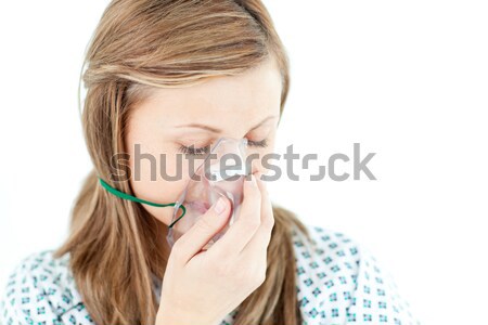 Soffia il naso primo piano femminile freddo isolato Foto d'archivio © wavebreak_media