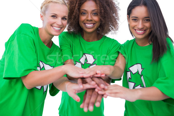 Három boldog kezek együtt fehér nő Stock fotó © wavebreak_media