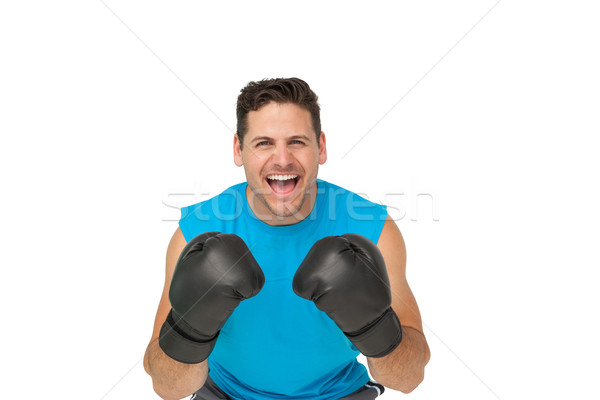Portrait of a determined male boxer screaming Stock photo © wavebreak_media