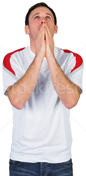 Nerveus voetbal fan witte man voetbal Stockfoto © wavebreak_media