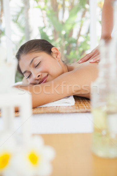 Schönen Brünette genießen Massage Frau Stock foto © wavebreak_media