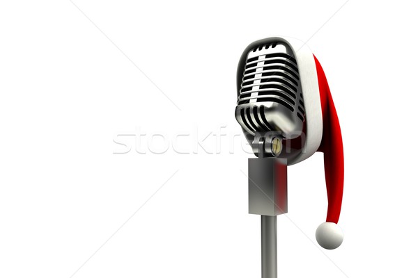 Retro microphone with santa hat Stock photo © wavebreak_media