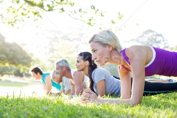 Stockfoto: Gelukkig · atletisch · groep · opleiding · man