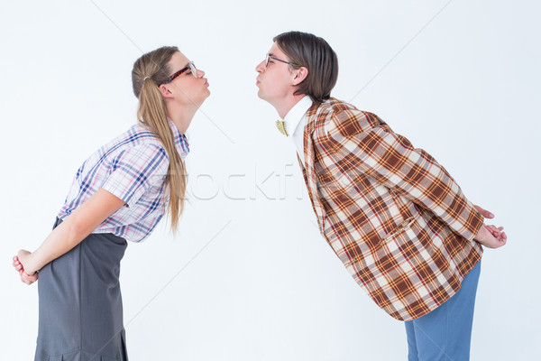 時髦 情侶 接吻 白 男子 快樂 商業照片 © wavebreak_media
