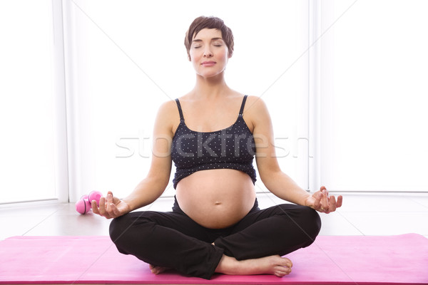 Foto stock: Mujer · embarazada · forma · casa · casa · feliz · salud