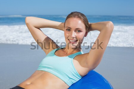 Foto stock: Sonriendo · playa