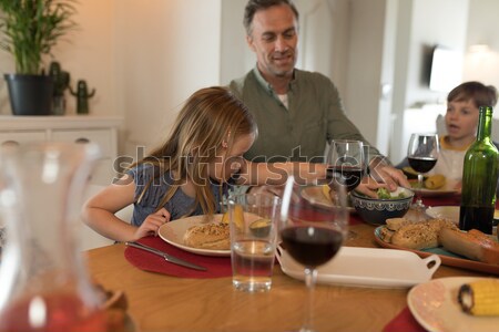 Stockfoto: Man · vervelen · vrouw · praten · mobiele · telefoon · restaurant