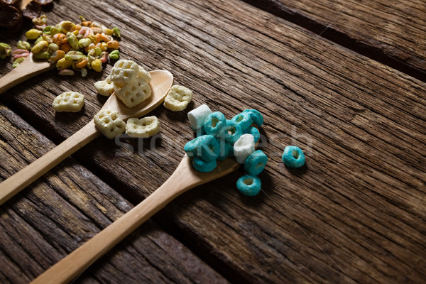 Various breakfast in spoon Stock photo © wavebreak_media